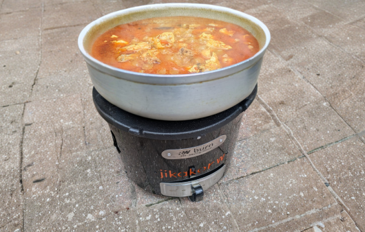 Delicious, authentic charcoal chicken curry